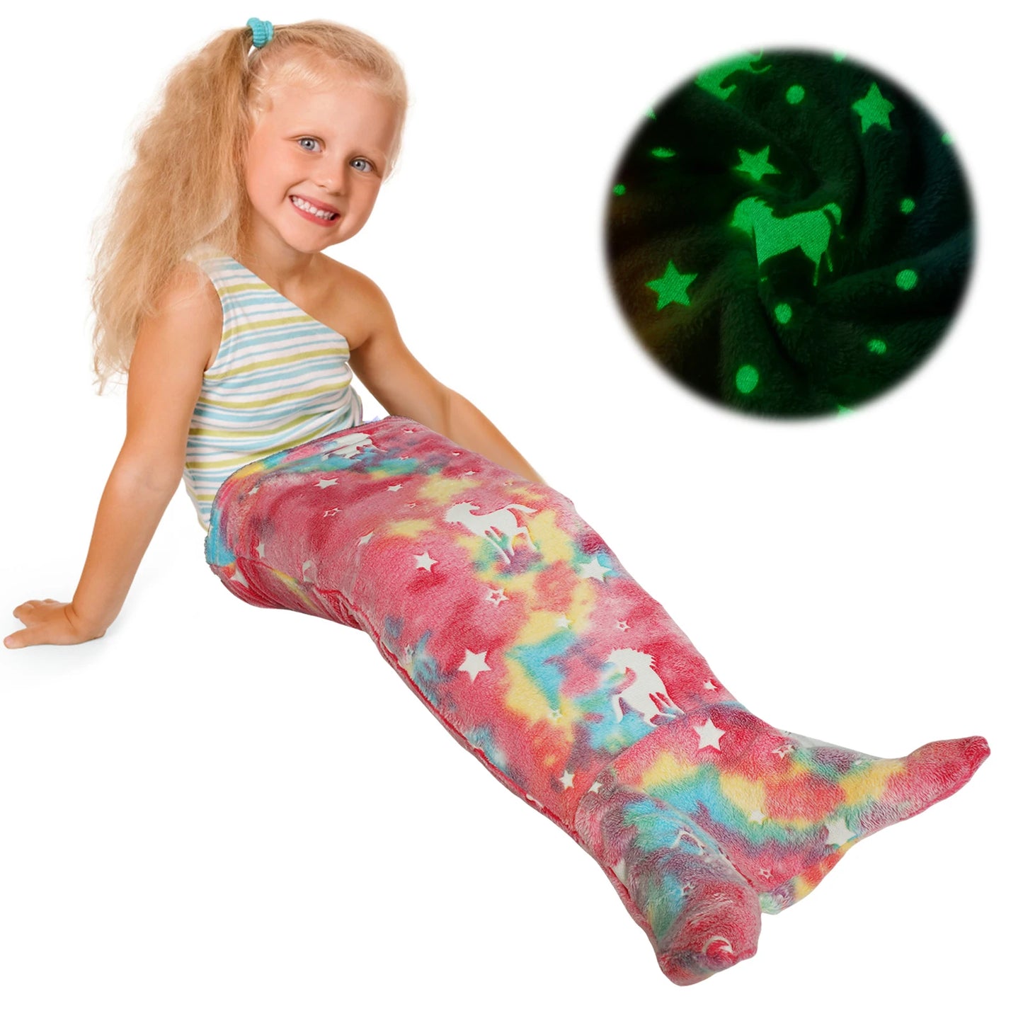 Glow in The Dark Soft Mermaid Tail Sleeping Bag