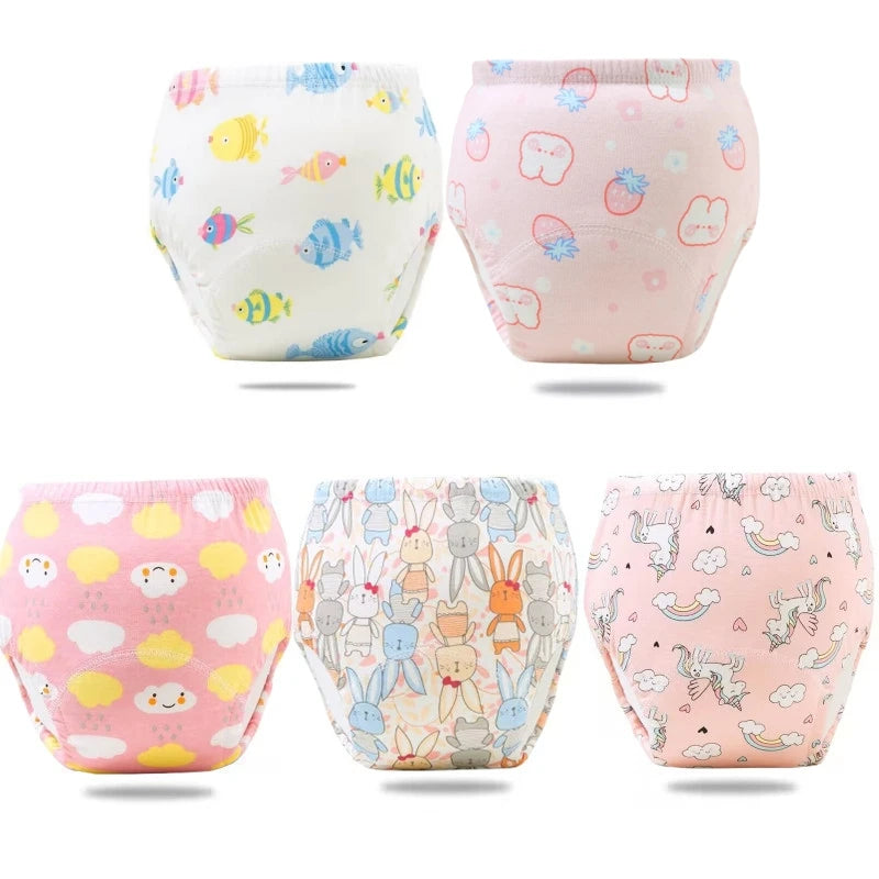 5PC Washable Waterproof Cotton Potty Training Pants