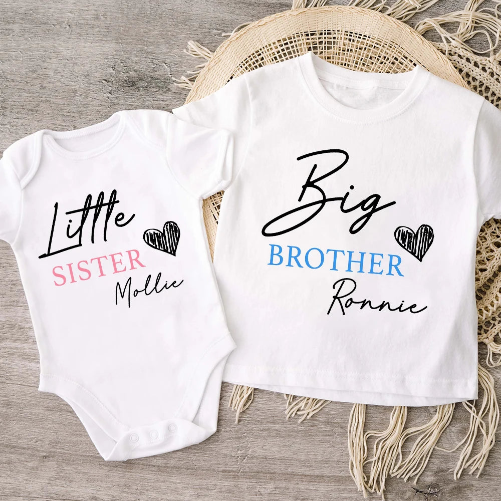 Personalised Big Brother Little Sister Matching Shirt/ Bodysuit