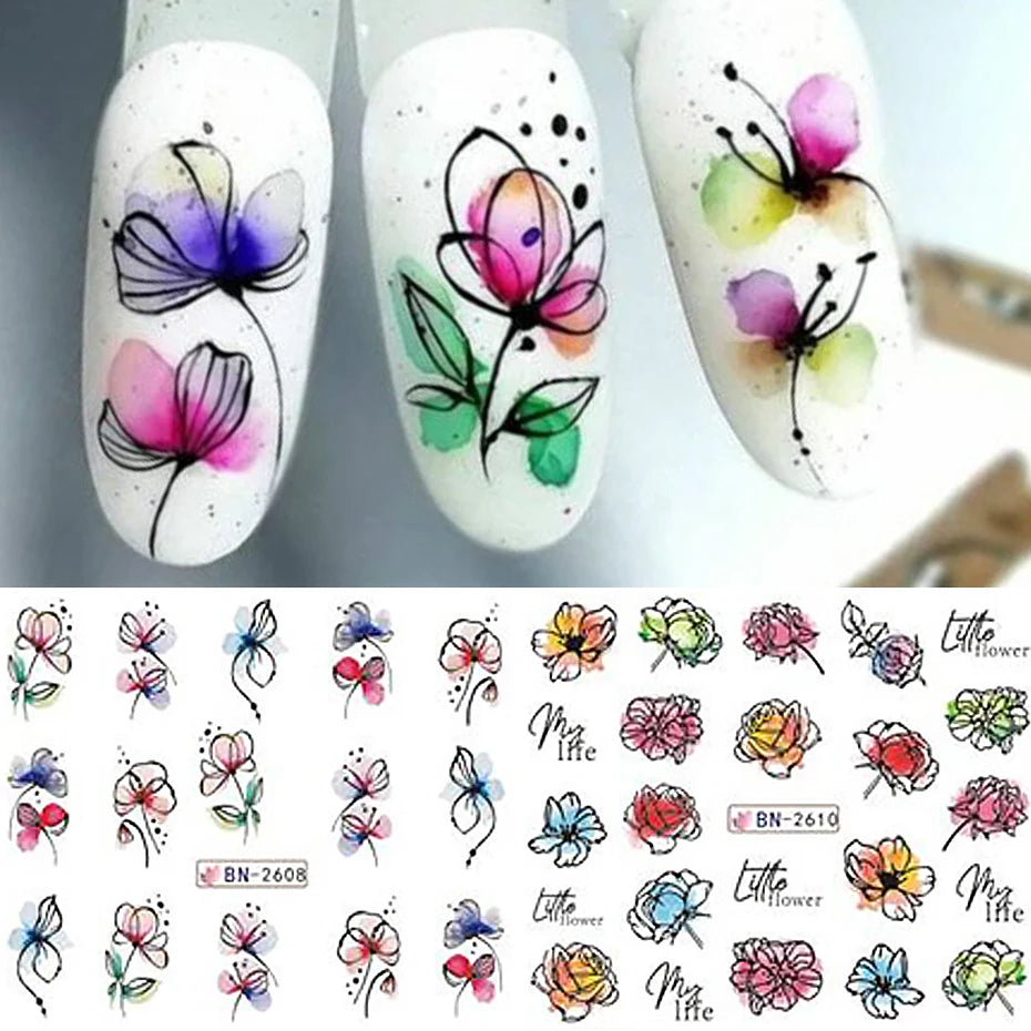 12 PCs Nail Sticker Set