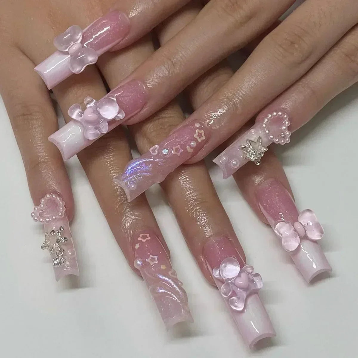 24Pcs Long Ballet Style False Nails