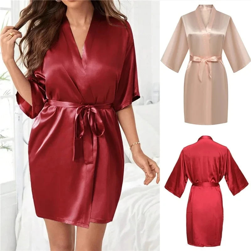 Silk Satin Thin Night Robe