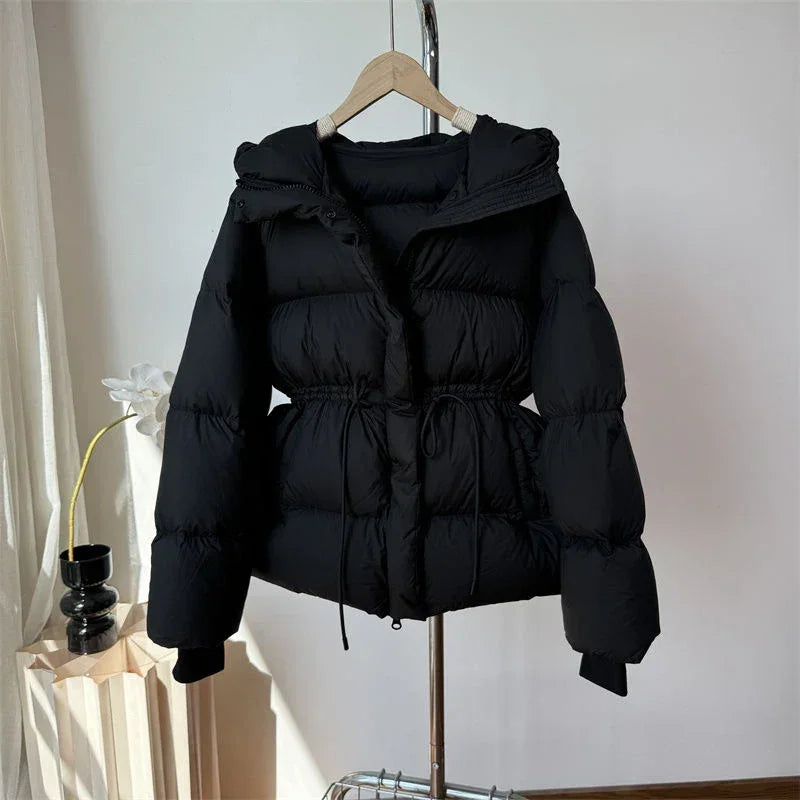 Women Winter Drawstring Puffer Jacket