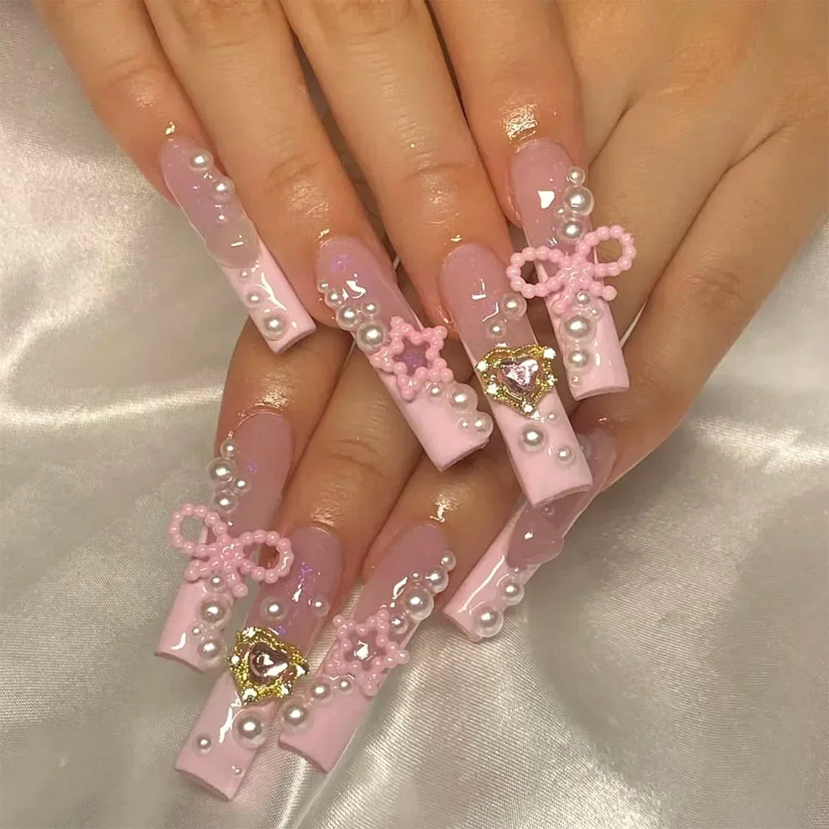 24Pcs Long Ballet Style False Nails