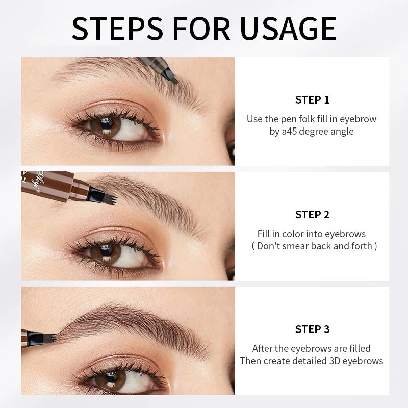 4 Tip Waterproof Liquid Eyebrow Pen