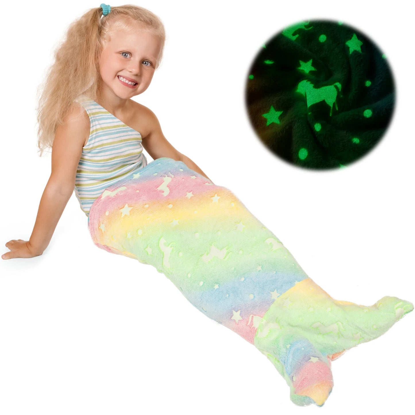 Glow in The Dark Soft Mermaid Tail Sleeping Bag