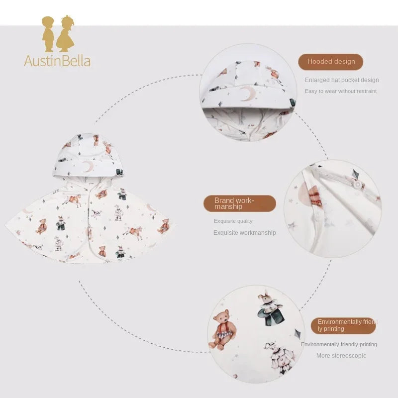Baby Kids Bear Hooded Poncho