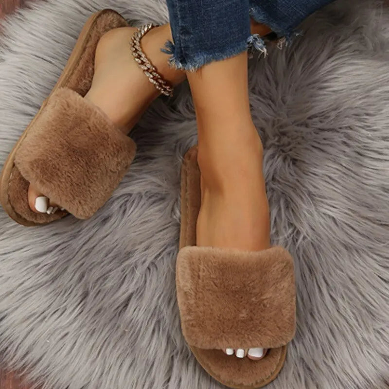 Fluffy Flat Slippers