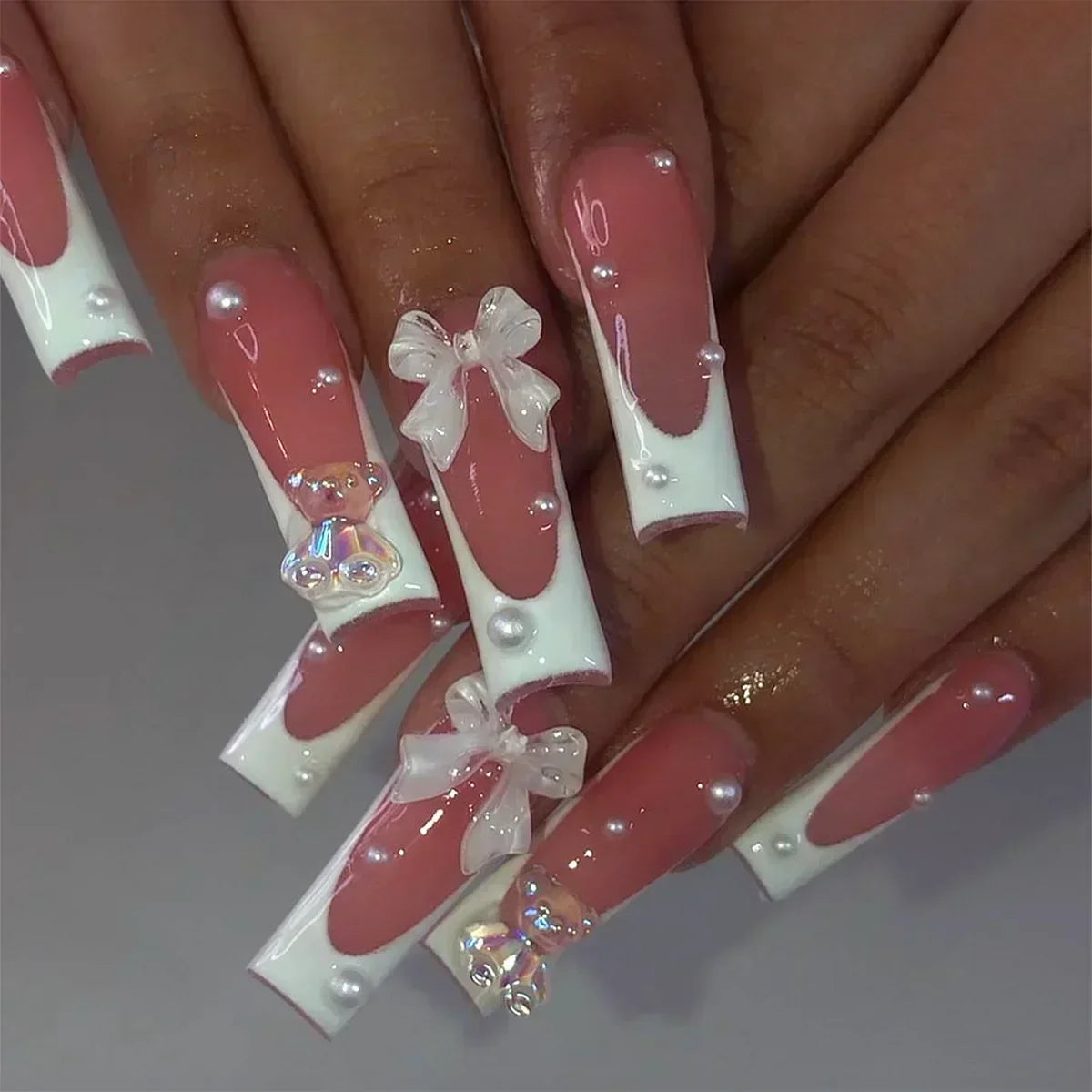 24Pcs Long Ballet Style False Nails