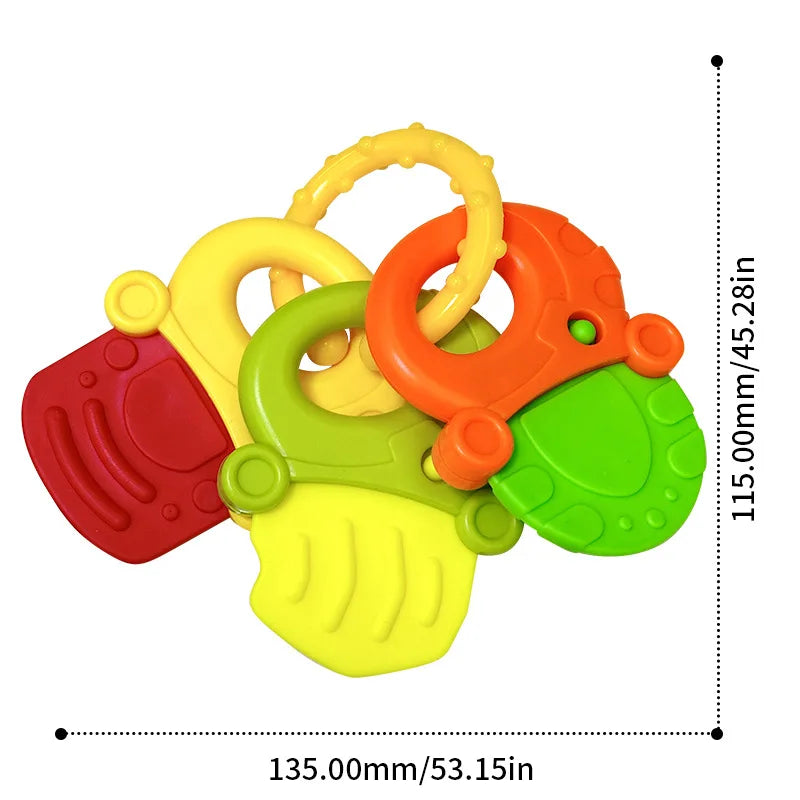 Soft Rubber Rattle Fruit Teether