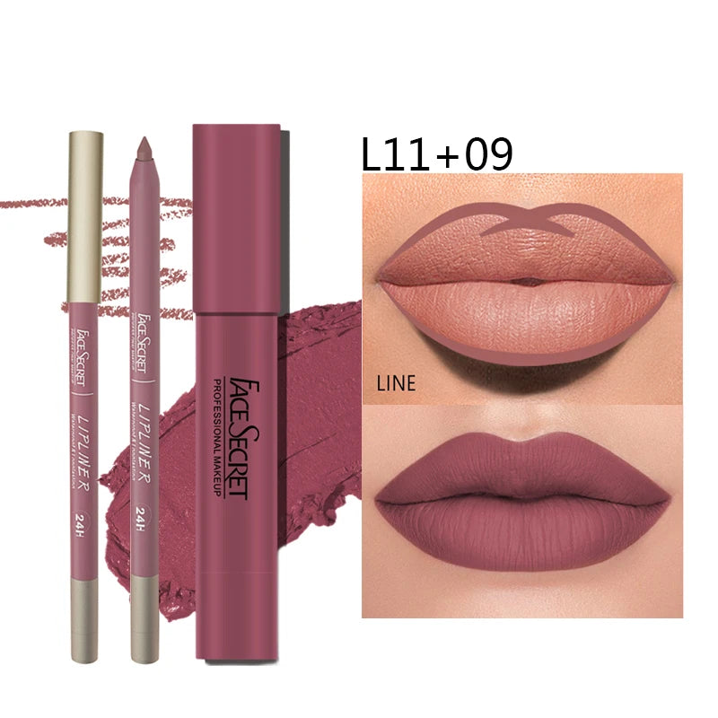 Waterproof Matte Lipliner & Lipstick Set