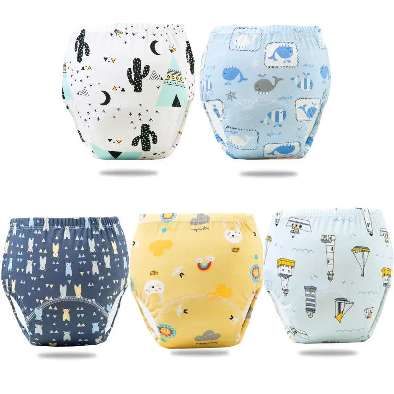 5PC Washable Waterproof Cotton Potty Training Pants
