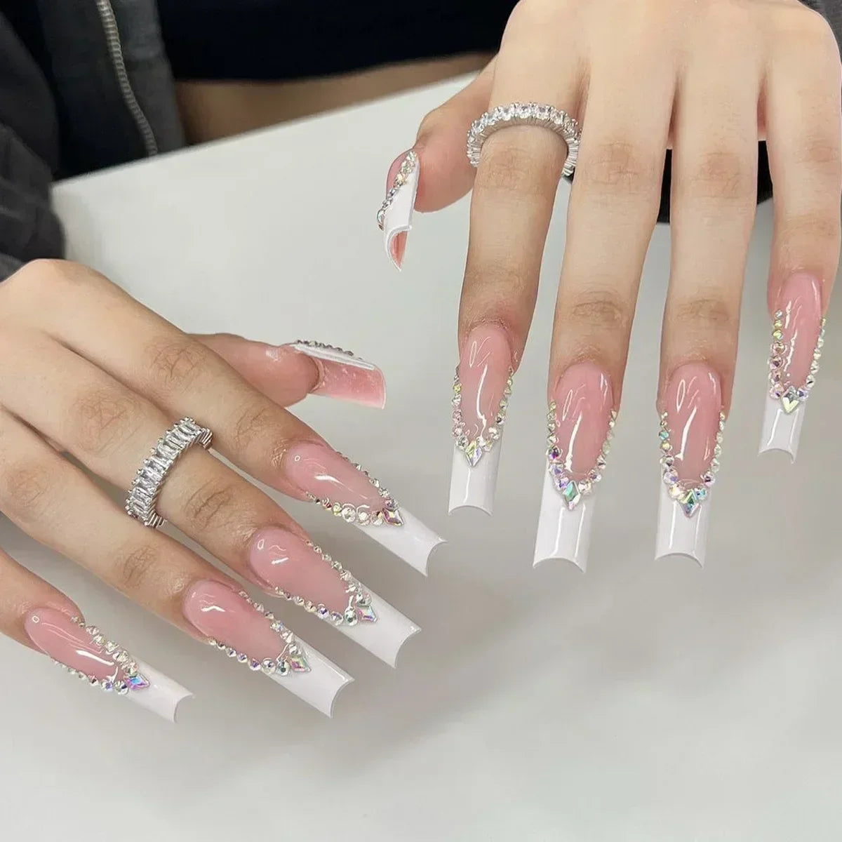 24Pcs Long Ballet Style False Nails