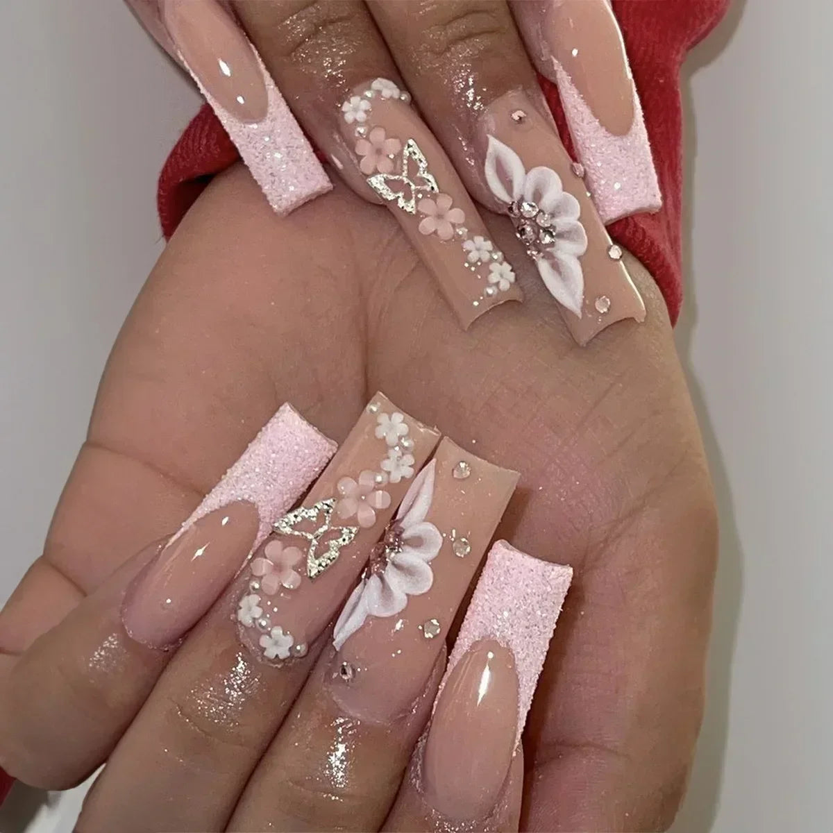 24Pcs Long Ballet Style False Nails