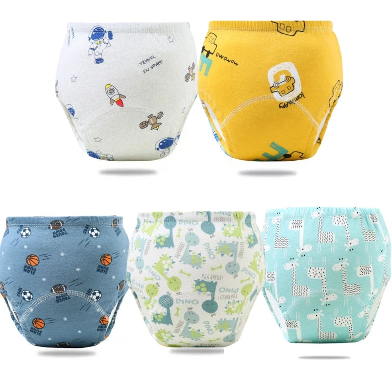 5PC Washable Waterproof Cotton Potty Training Pants