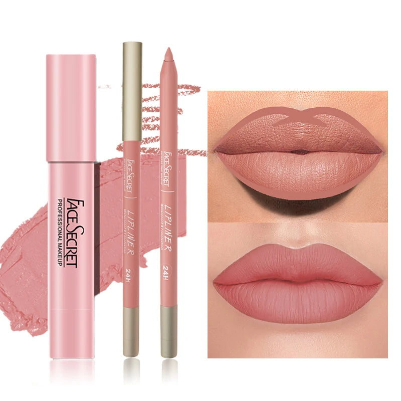 Waterproof Matte Lipliner & Lipstick Set