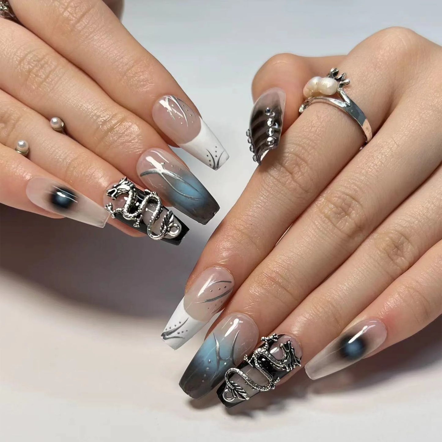 24Pcs Long Ballet Style False Nails
