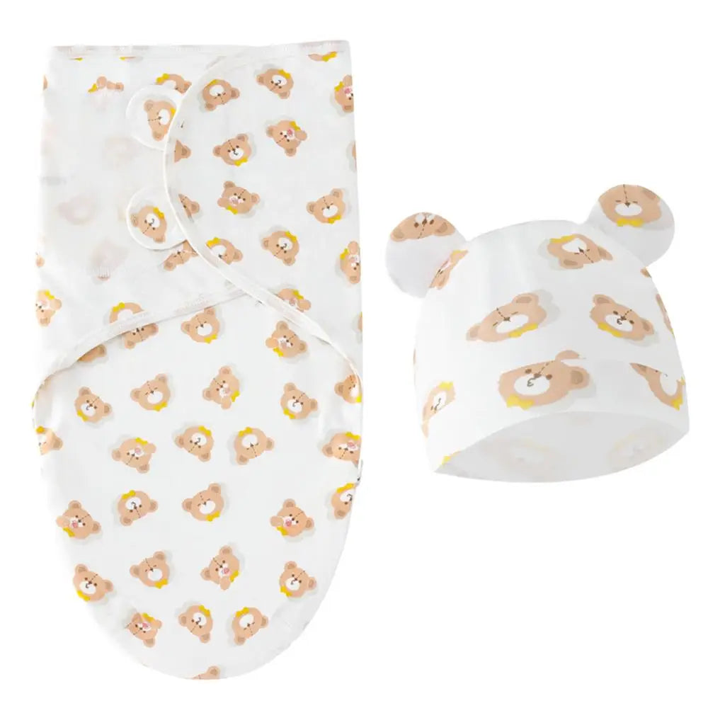 Cute Swaddle Blanket For Newborns With Matching Hat