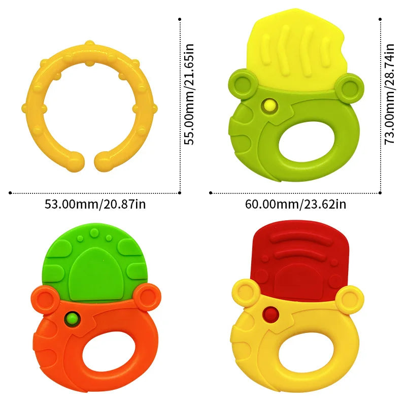 Soft Rubber Rattle Fruit Teether
