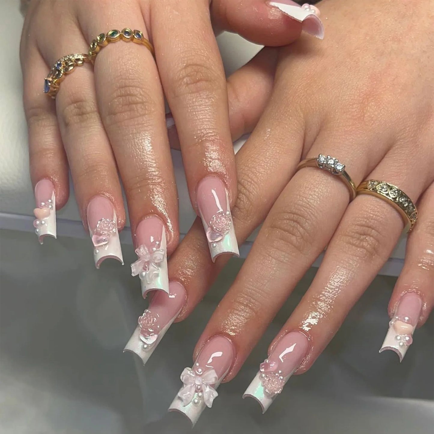 24Pcs Long Ballet Style False Nails