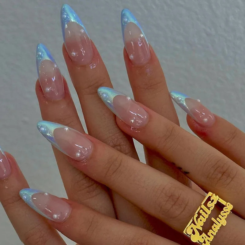 24Pcs Long Almond Fake Nails