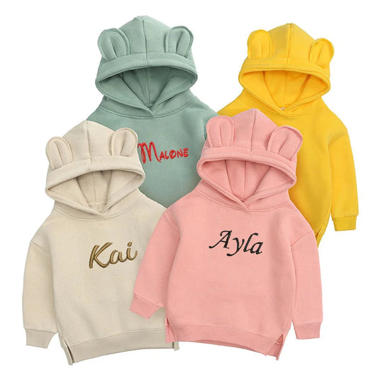 Personalised Embroidery Childrens Bear Hoodie