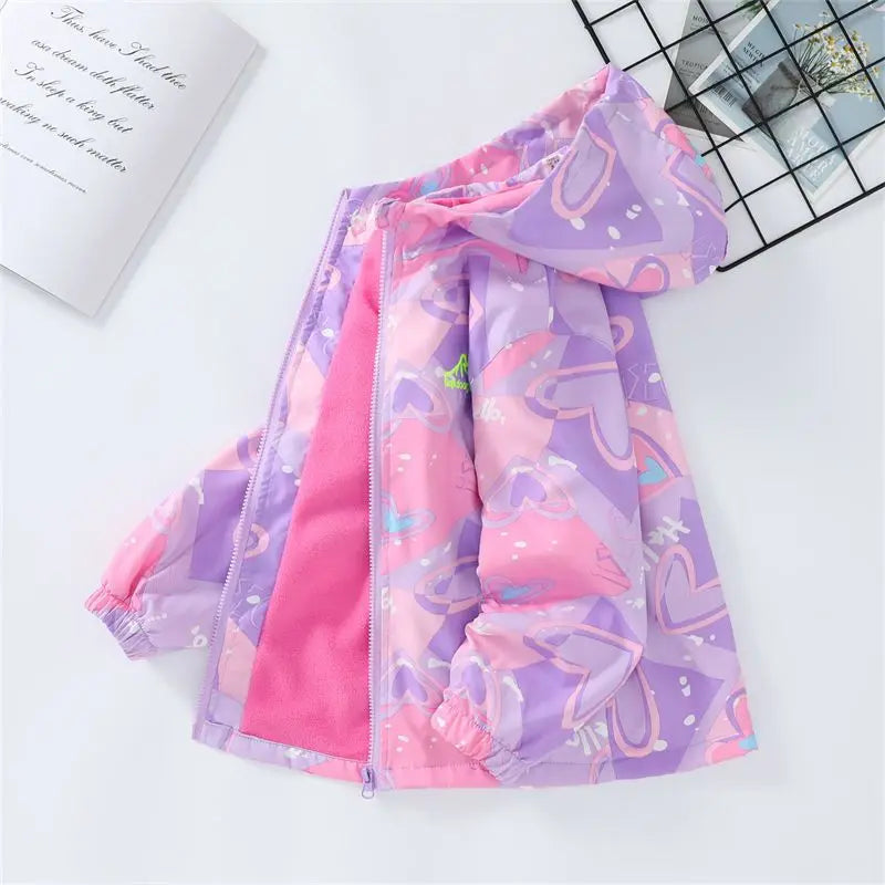 Waterproof Hooded Coat With Warm Removable Fleece Lined Jacket