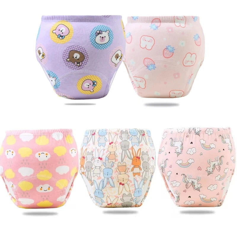 5PC Washable Waterproof Cotton Potty Training Pants