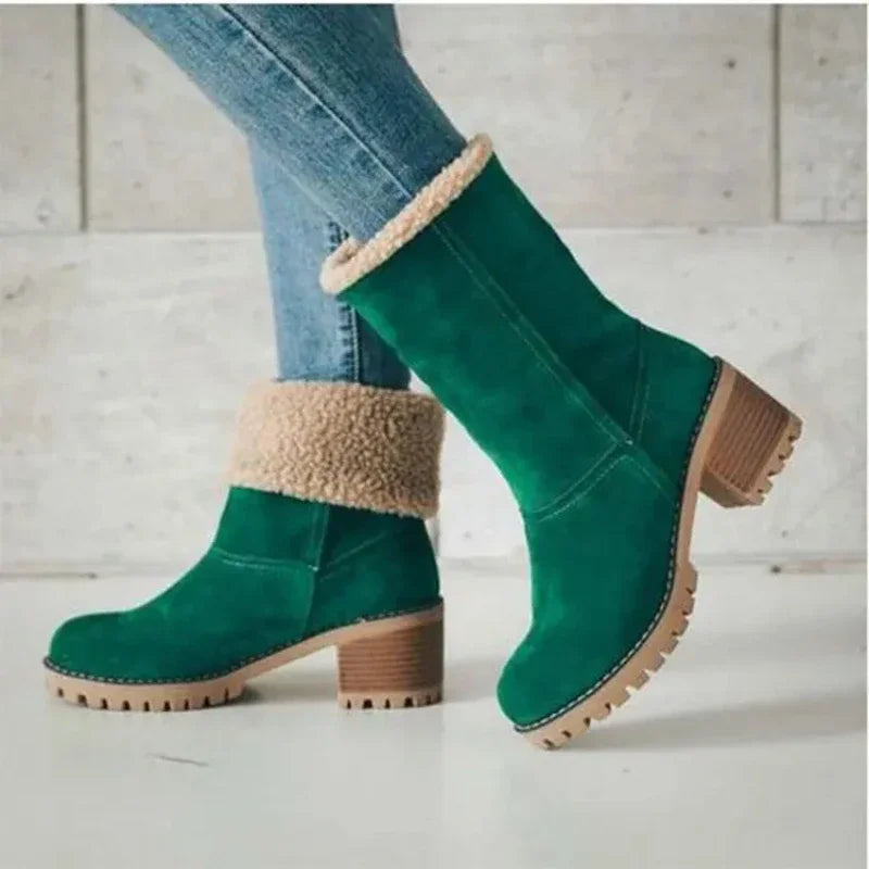 Fur Cuffed Ankle Platform Boots