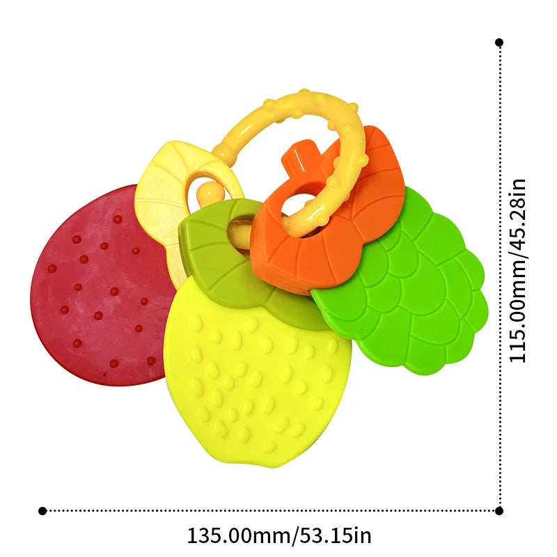 Soft Rubber Rattle Fruit Teether