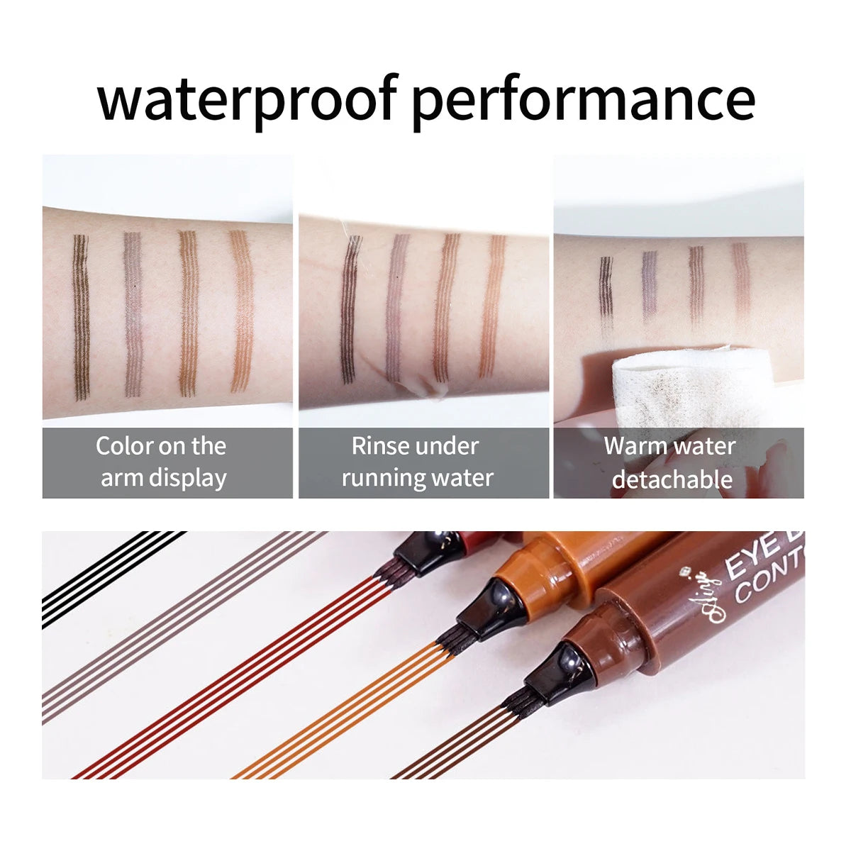 4 Tip Waterproof Liquid Eyebrow Pen