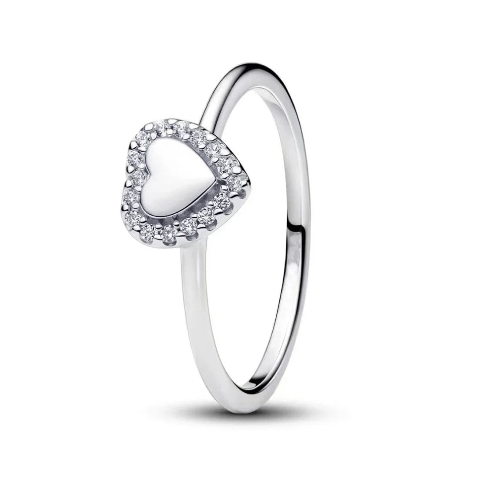 Silver 925 Shining Heart Ring