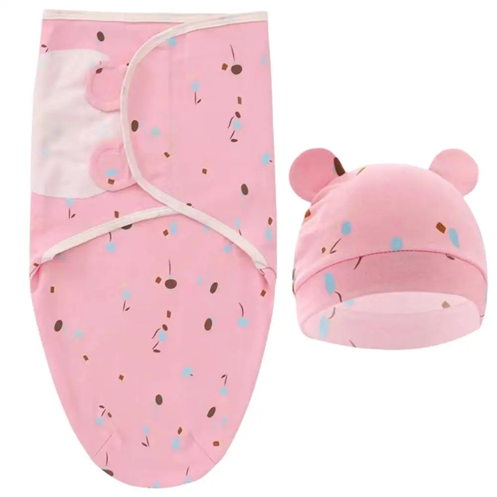 Cute Swaddle Blanket For Newborns With Matching Hat