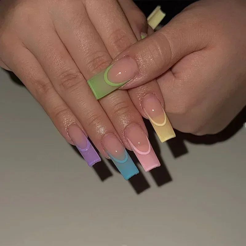 24Pcs Long Ballet Style False Nails