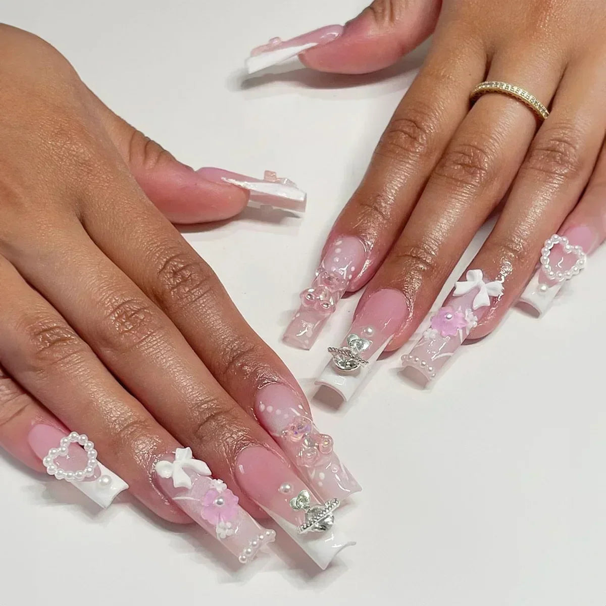 24Pcs Long Ballet Style False Nails