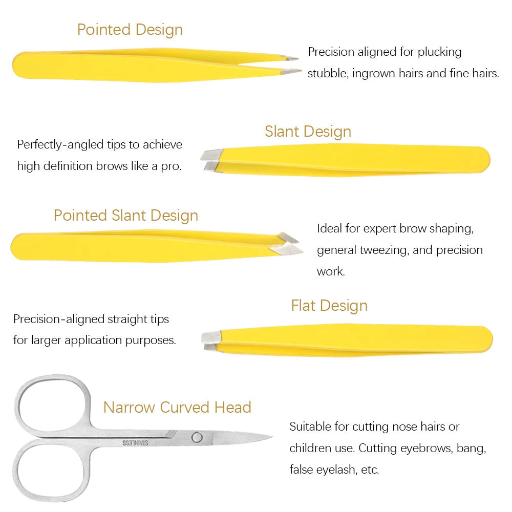 4/6Pcs Hair Removal Tweezer Set
