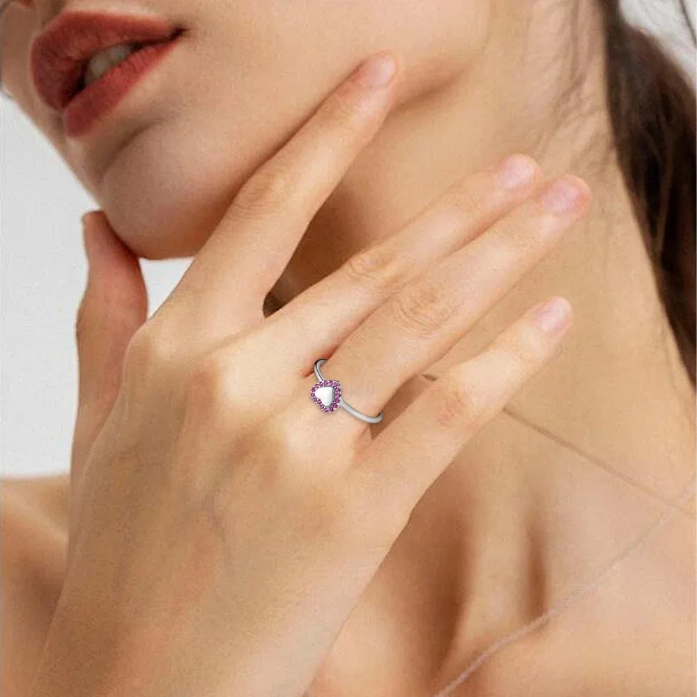 Silver 925 Shining Heart Ring