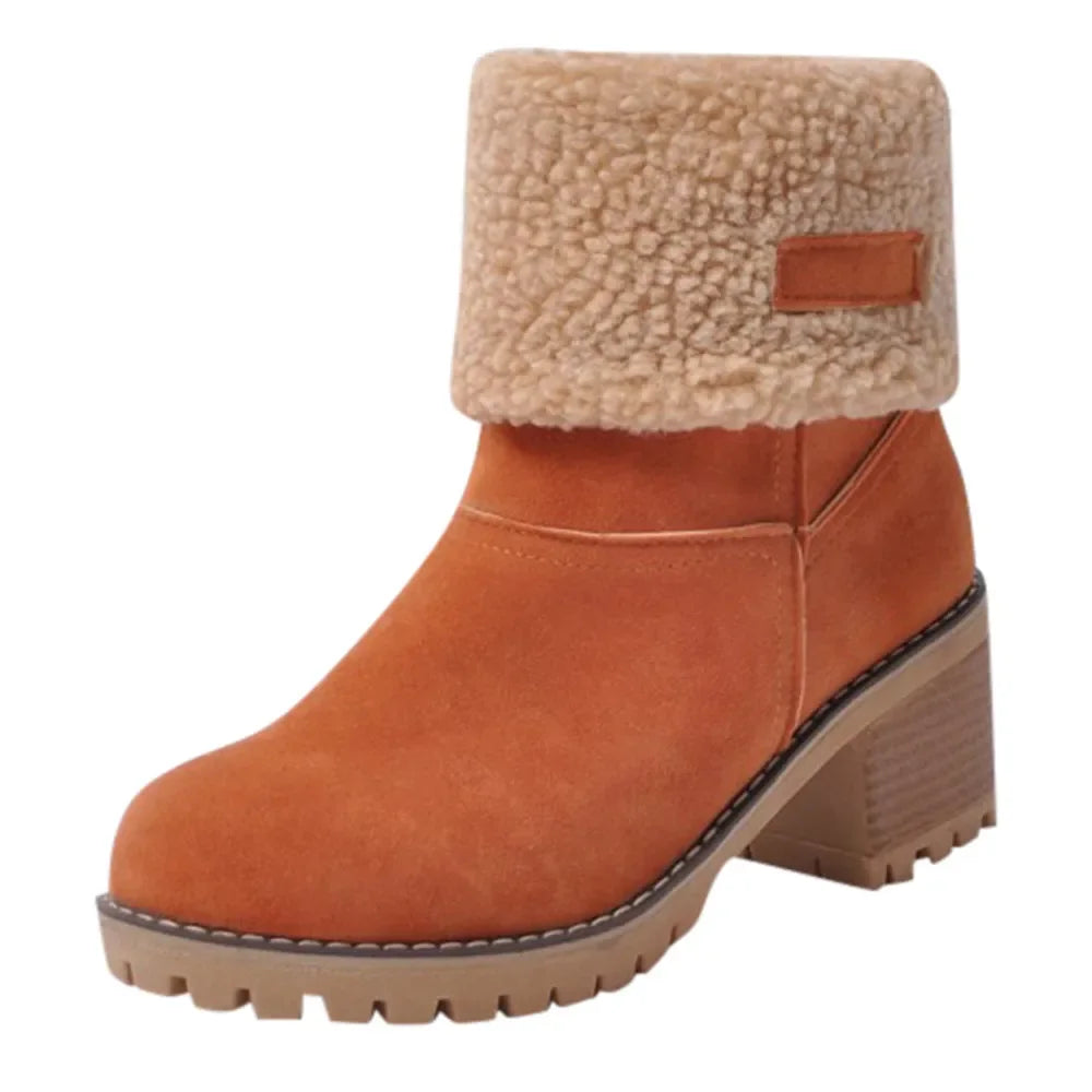 Fur Cuffed Ankle Platform Boots