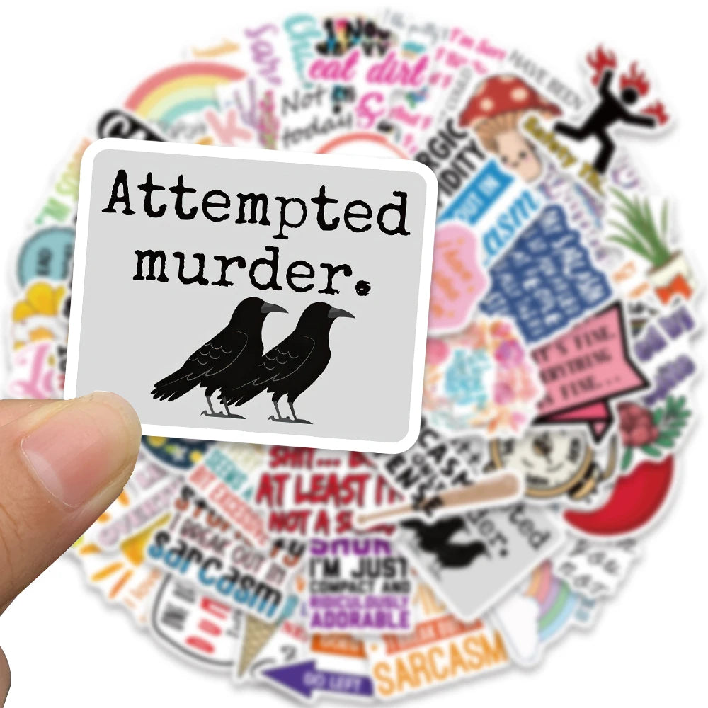 50PCS Funny Snarky Sarcastic Phrase Stickers