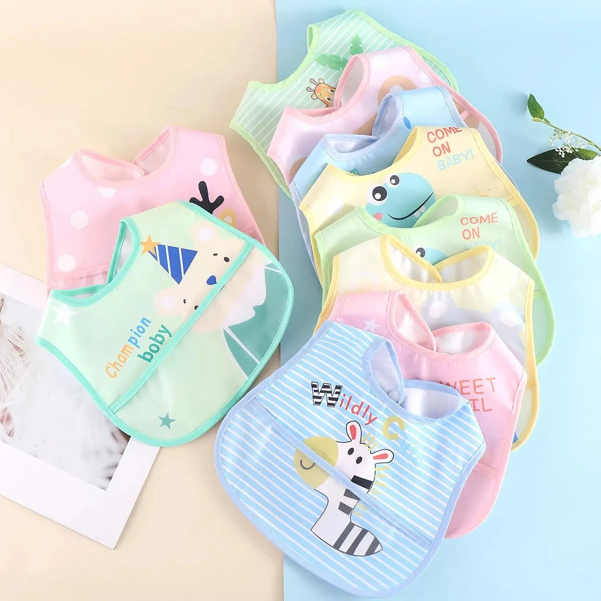 Waterproof 5pc Feeding Bibs