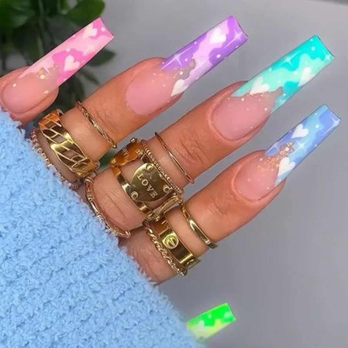 24Pcs Long Ballet Style False Nails