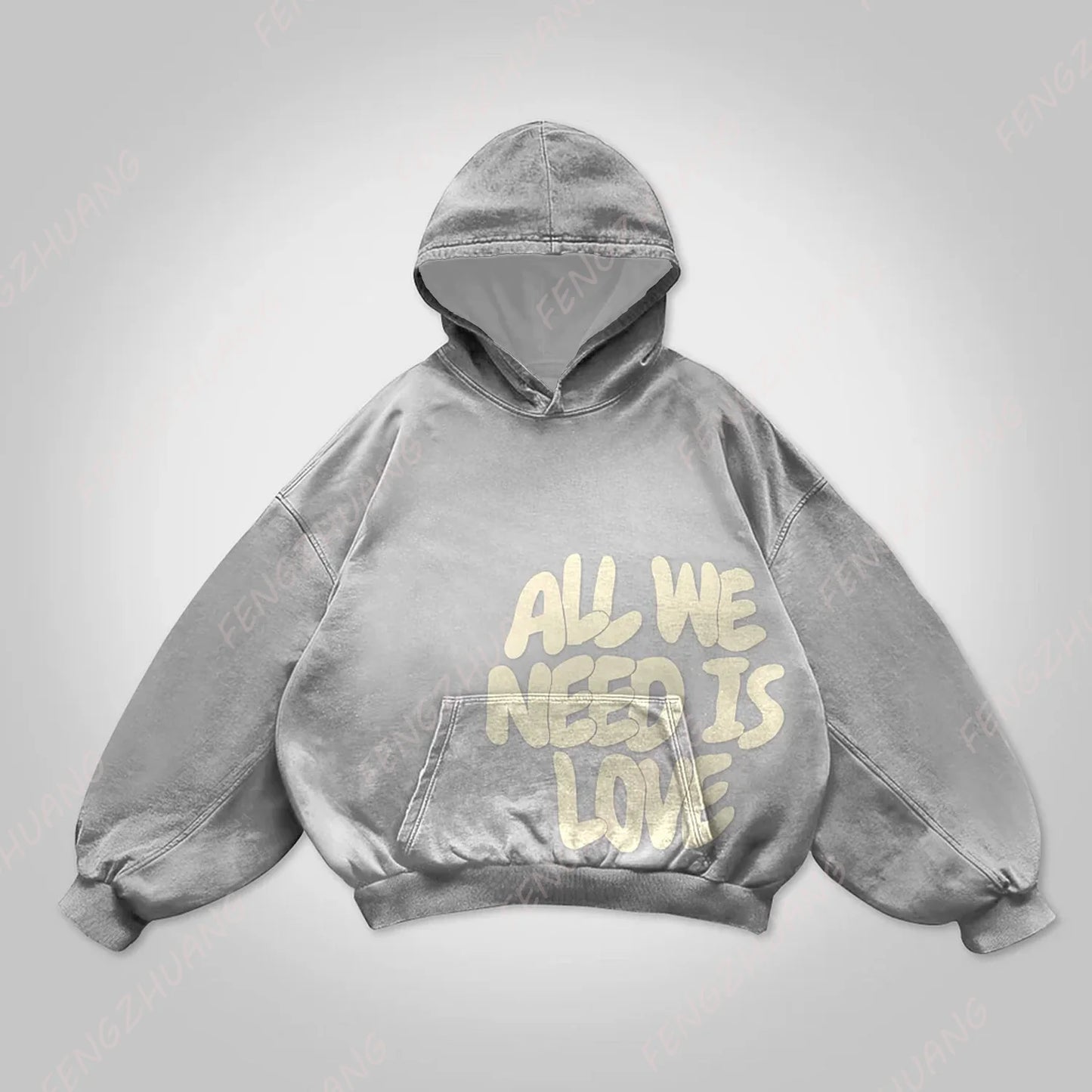 All We Need Is Love Print Hoodie