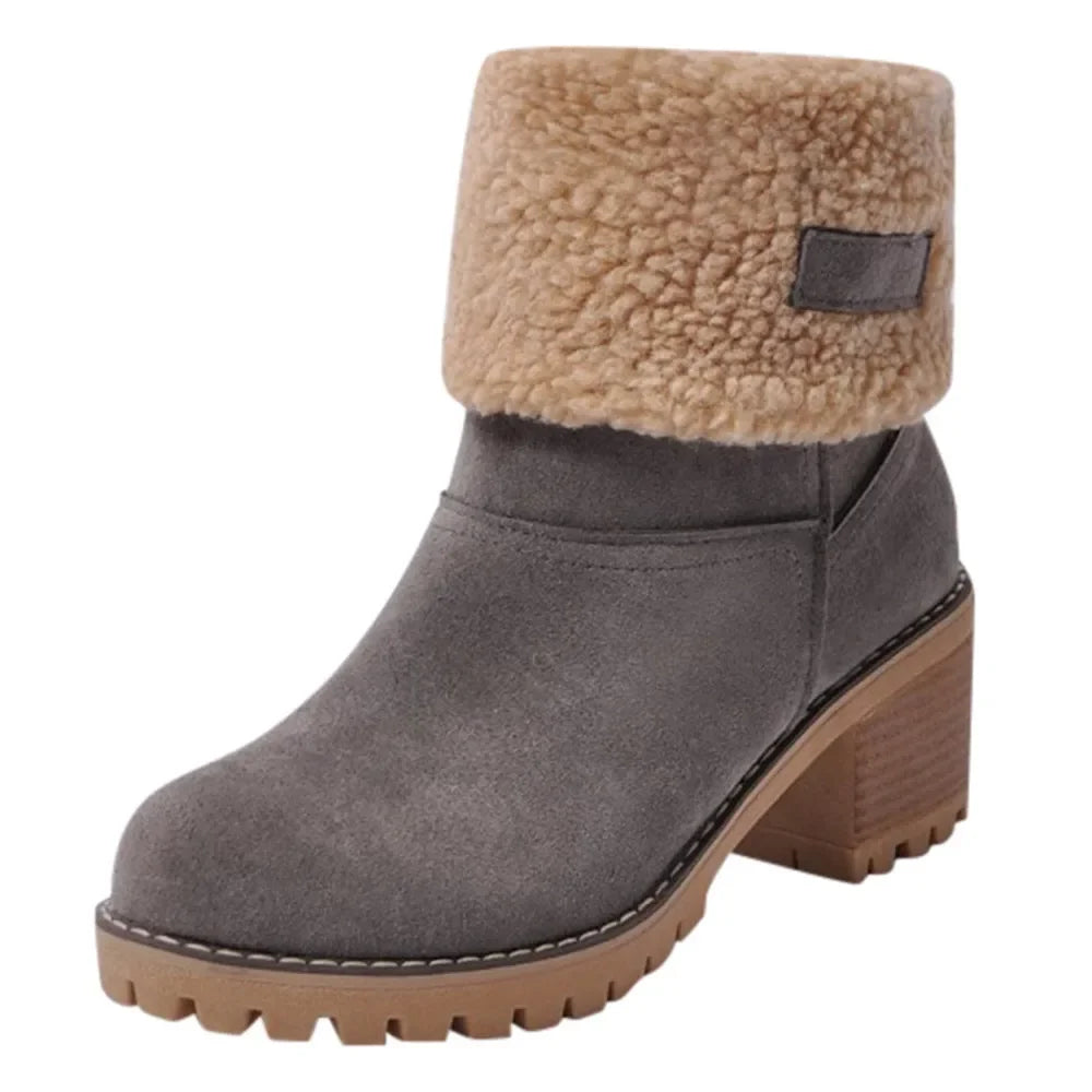 Fur Cuffed Ankle Platform Boots