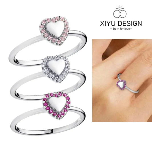 Silver 925 Shining Heart Ring