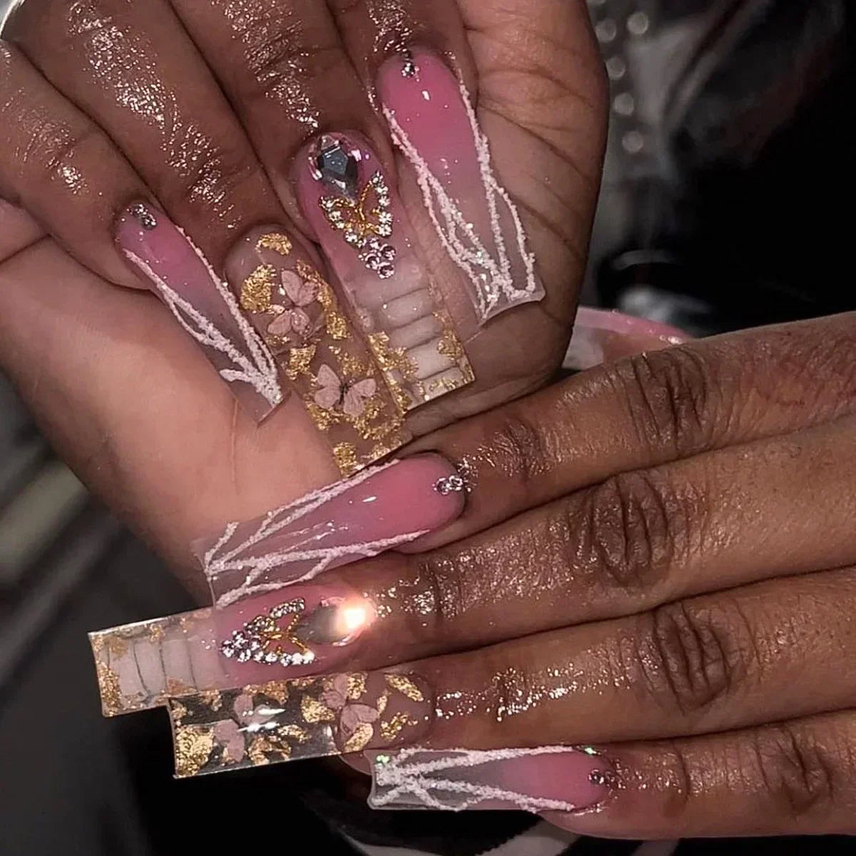 24Pcs Long Ballet Style False Nails