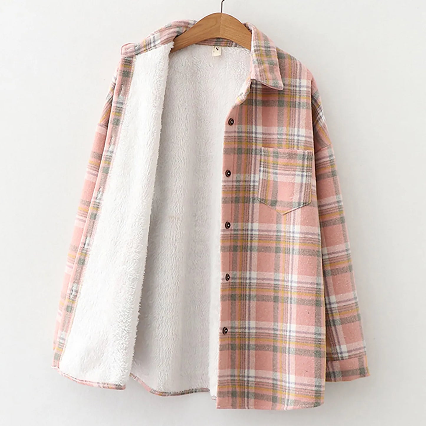 Womens Fleece Lined Flannel Jacket