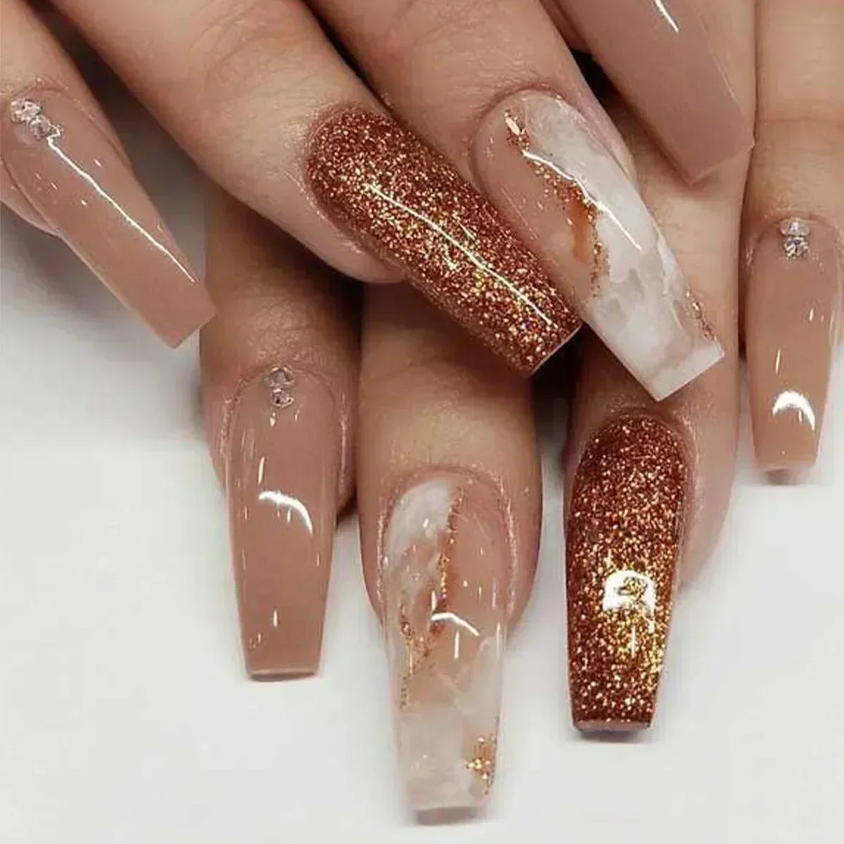 24Pcs Long Ballet Style False Nails