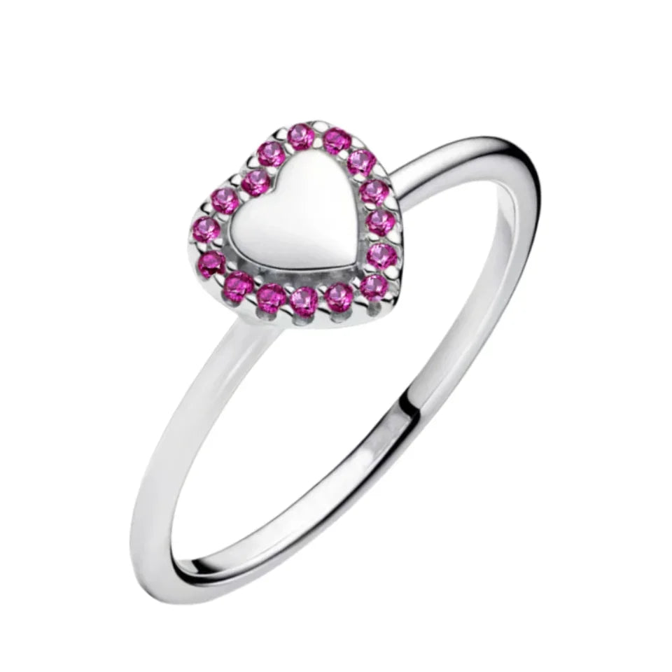 Silver 925 Shining Heart Ring