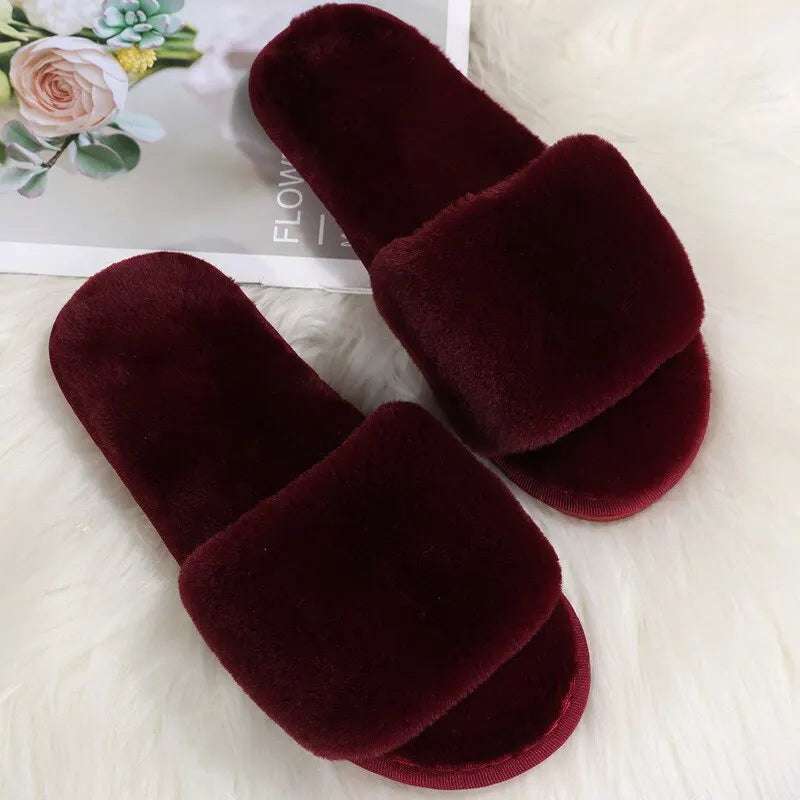 Fluffy Flat Slippers