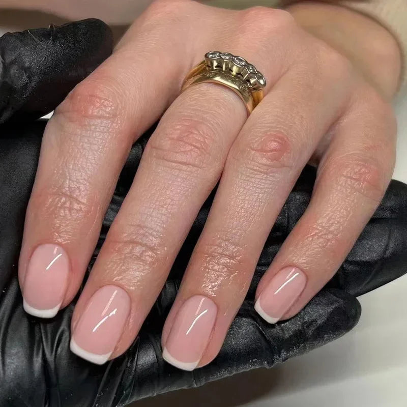 24PCS Shiny Pearl Wearable False Nails